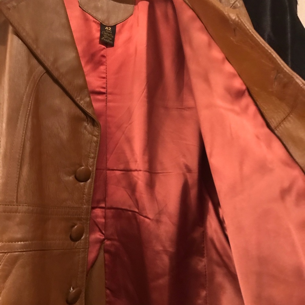 Cabretta Glove Leather Jacket - Honey Color Sz 42 - Picture 9 of 15